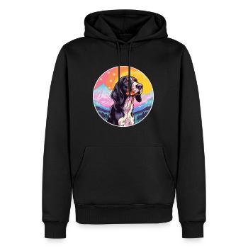 Bluetick Coonhound chien race dessin animé kawaii waterc - Sweat à capuche Premium bio Homme - noir - Devant - Nico (187cm)