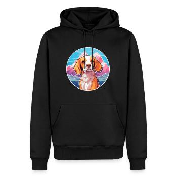 Épagneul breton chien race dessin animé Kawaii Watercol - Sweat à capuche Premium bio Homme - noir - Devant - Nico (187cm)