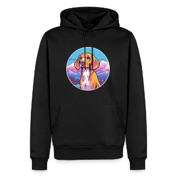 Burgos Pointer chien race dessin animé Kawaii aquarelle - Sweat à capuche Premium bio Homme - noir - Devant - Nico (187cm)