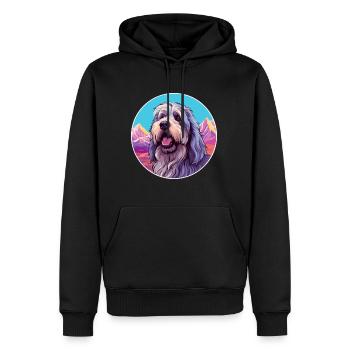Bergamasco Schäferhund Rasse Cartoon Kawaii Wasser - Männer Premium Bio Hoodie - Schwarz - Vorne - Nico (187cm)
