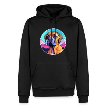 Boerboel chien race dessin animé Kawaii aquarelle - Sweat à capuche Premium bio Homme - noir - Devant - Nico (187cm)