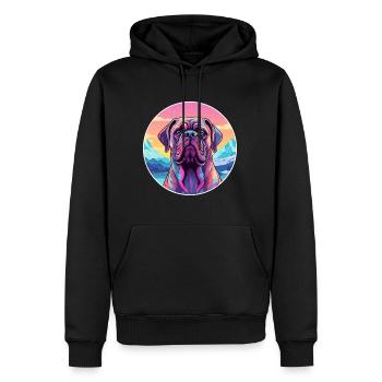Bullmastiff chien race dessin animé Kawaii aquarelle - Sweat à capuche Premium bio Homme - noir - Devant - Nico (187cm)