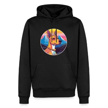 Cirneco Dell Etna Race De Chien Cartoon Kawaii Waterco - Sweat à capuche Premium bio Homme - noir - Devant - Nico (187cm)