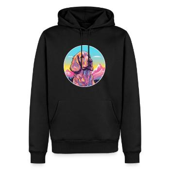 Anglais Cocker Épagneul chien race Cartoon Kawaii Wa - Sweat à capuche Premium bio Homme - noir - Devant - Nico (187cm)