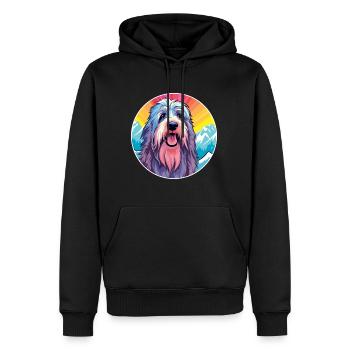 Briard Hund Rasse Cartoon Kawaii Aquarell - Männer Premium Bio Hoodie - Schwarz - Vorne - Nico (187cm)