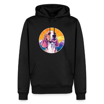 Français Blanc Et Orange Hound Chien Race Cartoon Ka - Sweat à capuche Premium bio Homme - noir - Devant - Nico (187cm)