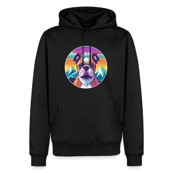 Bull Arabe Dog Race Cartoon Kawaii Aquarelle - Sweat à capuche Premium bio Homme - noir - Devant - Nico (187cm)