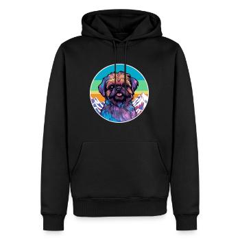 Brüsseler Gänsehund Hunderasse Karikatur Kawaii Watercol - Männer Premium Bio Hoodie - Schwarz - Vorne - Nico (187cm)
