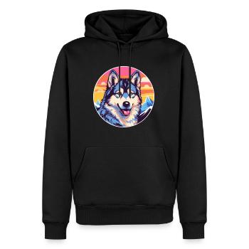 Czechoslovak Wolfdog Dog Breed Cartoon Kawaii Wate - Men’s Premium Organic Hoodie - black - Front - Nico (187cm)