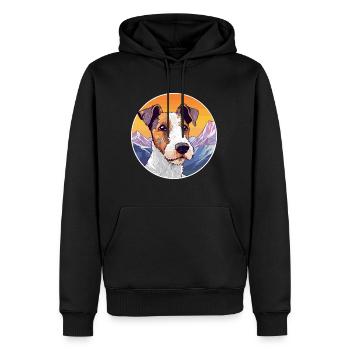Foxterrier Glatte Hunderasse Cartoon Kawaii Waterc - Männer Premium Bio Hoodie - Schwarz - Vorne - Nico (187cm)
