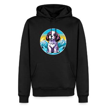 Grand Anglo Français Blanc Et Noir Race De Chien Carto - Sweat à capuche Premium bio Homme - noir - Devant - Nico (187cm)