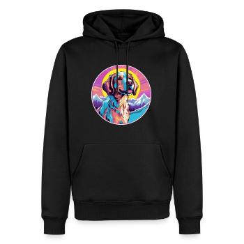 Jamthund Dog Breed Cartoon Kawaii Watercolor - Men’s Premium Organic Hoodie - black - Front - Nico (187cm)