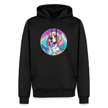 Cesky Fousek chien race dessin animé Kawaii aquarelle - Sweat à capuche Premium bio Homme - noir - Devant - Nico (187cm)