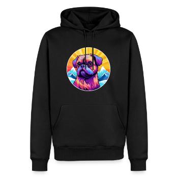 Griffon Bruxellois Hunderasse Cartoon Kawaii Waterc - Männer Premium Bio Hoodie - Schwarz - Vorne - Nico (187cm)