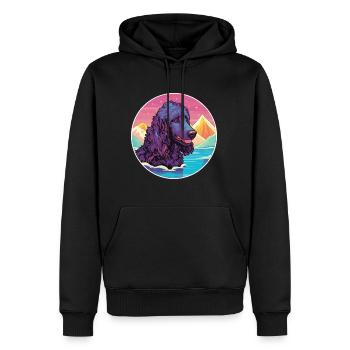 Irischer Wasserspaniel Hunderasse Cartoon Kawaii Wasser - Männer Premium Bio Hoodie - Schwarz - Vorne - Nico (187cm)