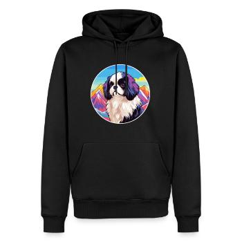 Japanisches Kinn Hunderasse Cartoon Kawaii Aquarell - Männer Premium Bio Hoodie - Schwarz - Vorne - Nico (187cm)