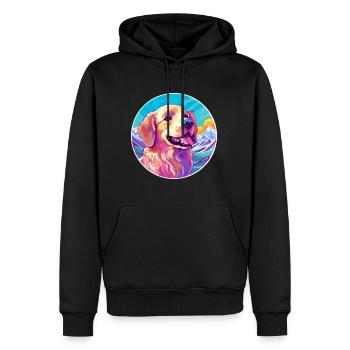 Karakachan chien race dessin animé Kawaii aquarelle - Sweat à capuche Premium bio Homme - noir - Devant - Nico (187cm)