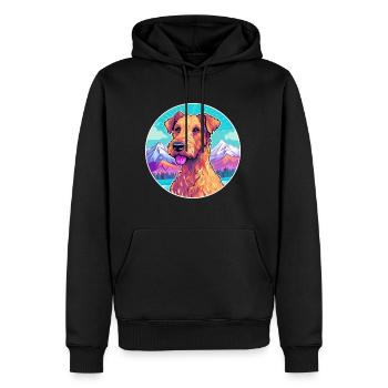 Irish Terrier chien race Cartoon Kawaii aquarelle - Sweat à capuche Premium bio Homme - noir - Devant - Nico (187cm)