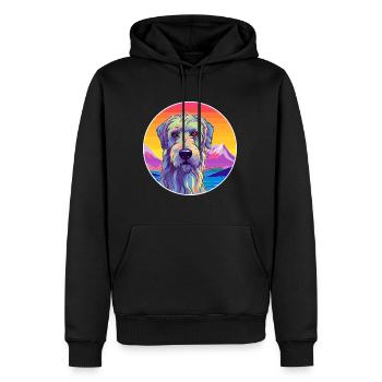 Irischer Wolfshund Hunderasse Karikatur Kawaii Watercolo - Männer Premium Bio Hoodie - Schwarz - Vorne - Nico (187cm)