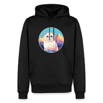 Britische Falte Kurzhaar Katze Bunte Karikatur Wasserc - Männer Premium Bio Hoodie - Schwarz - Vorne - Nico (187cm)
