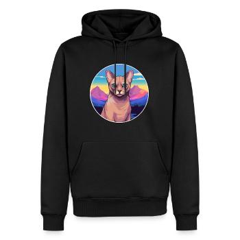 Burmesische Katze Bunte Karikatur Aquarell Illustrati - Männer Premium Bio Hoodie - Schwarz - Vorne - Nico (187cm)