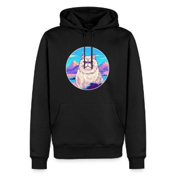 Colorpoint chat persan coloré dessin animé aquarelle - Sweat à capuche Premium bio Homme - noir - Devant - Nico (187cm)