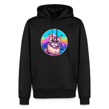 Chypre Chat Coloré Dessin Animé Aquarelle Illustratio - Sweat à capuche Premium bio Homme - noir - Devant - Nico (187cm)