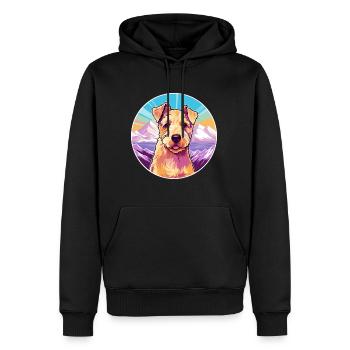 Lakeland Terrier chien race dessin animé Kawaii Watercol - Sweat à capuche Premium bio Homme - noir - Devant - Nico (187cm)