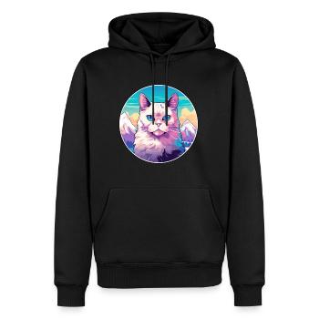 Javanische Katze Bunte Karikatur Aquarell Illustrat - Männer Premium Bio Hoodie - Schwarz - Vorne - Nico (187cm)