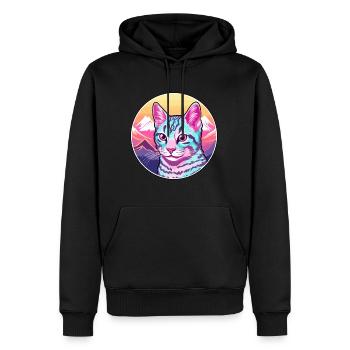 Ocicat Chat Domestique Coloré Dessin Animé Aquarelle Il - Sweat à capuche Premium bio Homme - noir - Devant - Nico (187cm)