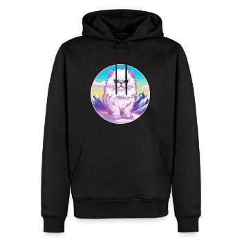 Chat persan coloré dessin animé aquarelle illustrati - Sweat à capuche Premium bio Homme - noir - Devant - Nico (187cm)