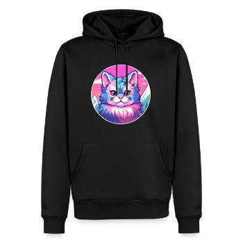 Ussuri chat coloré dessin animé aquarelle illustratio - Sweat à capuche Premium bio Homme - noir - Devant - Nico (187cm)