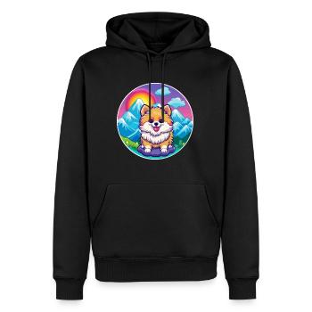 Pomeranian Spitz Hunderasse Cartoon Kawaii Watercol - Männer Premium Bio Hoodie - Schwarz - Vorne - Nico (187cm)