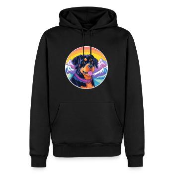 Rottweiler Hunderasse Cartoon Kawaii Aquarell - Männer Premium Bio Hoodie - Schwarz - Vorne - Nico (187cm)