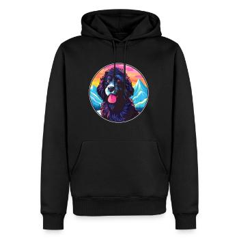 Portuguese Water Dog Breed Cartoon Kawaii Watercol - Men’s Premium Organic Hoodie - black - Front - Nico (187cm)