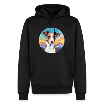 Glatter Foxterrier Hunderasse Cartoon Kawaii Waterc - Männer Premium Bio Hoodie - Schwarz - Vorne - Nico (187cm)