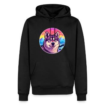 Schwedischer Elchhund Hunderasse Cartoon Kawaii Watercol - Männer Premium Bio Hoodie - Schwarz - Vorne - Nico (187cm)