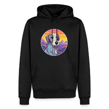 Scottish Deerhound Hunderasse Cartoon Kawaii Waterc - Männer Premium Bio Hoodie - Schwarz - Vorne - Nico (187cm)