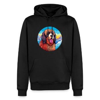 Tibetischer Mastiff Hunderasse Cartoon Kawaii Watercolo - Männer Premium Bio Hoodie - Schwarz - Vorne - Nico (187cm)