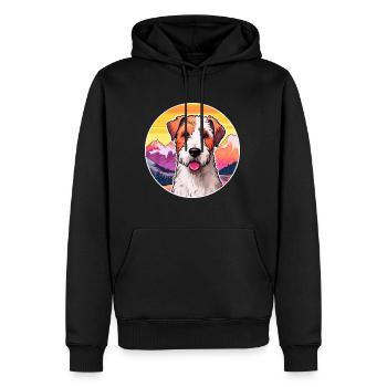 Draht Foxterrier Hunderasse Karikatur Kawaii Watercol - Männer Premium Bio Hoodie - Schwarz - Vorne - Nico (187cm)
