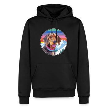 Wirehaired Dachshund Dog Breed Cartoon Kawaii Wate - Men’s Premium Organic Hoodie - black - Front - Nico (187cm)