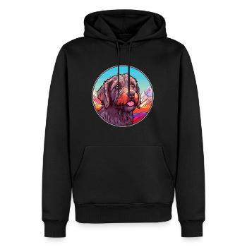 Drahthaarige zeigende Griffon-Hunderasse Karikatur Kawa - Männer Premium Bio Hoodie - Schwarz - Vorne - Nico (187cm)