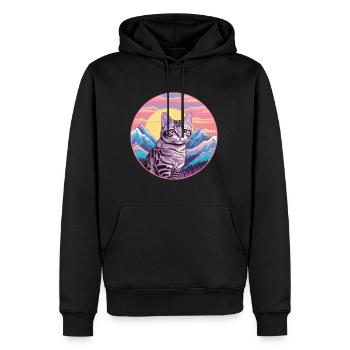 Chat Brésilien À Poil Court Coloré Dessin Animé Watercolo - Sweat à capuche Premium bio Homme - noir - Devant - Nico (187cm)