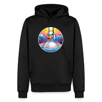 Canard Aquarelle Dessin Animé Kawaii Animal De Compagnie Coloré - Sweat à capuche Premium bio Homme - noir - Devant - Nico (187cm)