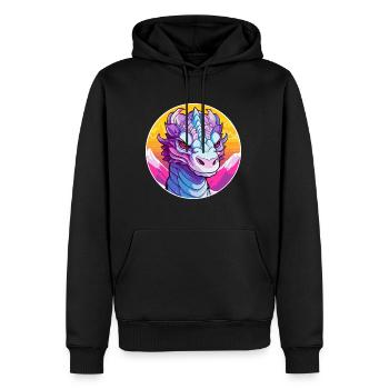 Dragon Aquarelle Dessin Animé Kawaii Animal De Compagnie Colorf - Sweat à capuche Premium bio Homme - noir - Devant - Nico (187cm)