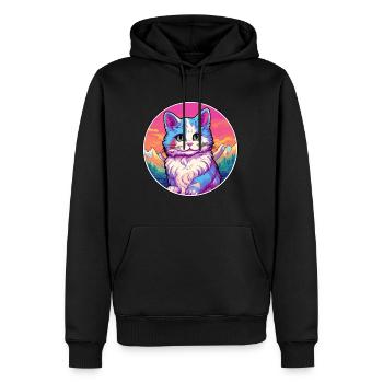 Bambino Cat Coloré Dessin Animé Aquarelle Illustrati - Sweat à capuche Premium bio Homme - noir - Devant - Nico (187cm)