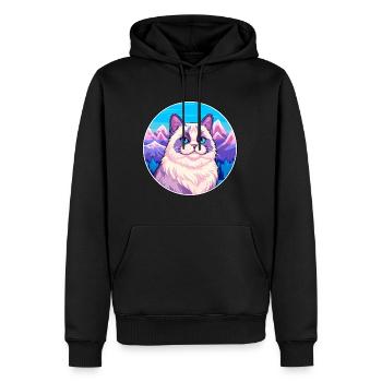 Chat de Birmanie Coloré Dessin Animé Aquarelle Illustratio - Sweat à capuche Premium bio Homme - noir - Devant - Nico (187cm)