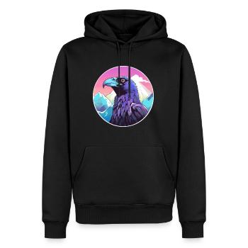 Corbeau Aquarelle Dessin Animé Kawaii Animal De Compagnie Coloré - Sweat à capuche Premium bio Homme - noir - Devant - Nico (187cm)