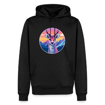 Antilope aquarelle dessin animé kawaii animal animal Colo - Sweat à capuche Premium bio Homme - noir - Devant - Nico (187cm)