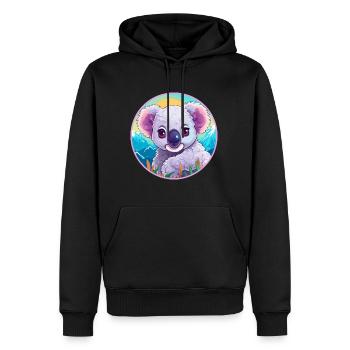 Koala Aquarell Karikatur Kawaii Haustier Tier Farbefu - Männer Premium Bio Hoodie - Schwarz - Vorne - Nico (187cm)